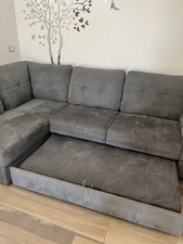 Divano letto matrimoniale angolare/contenitore, Skiftebo grigio scuro TRE POSTI