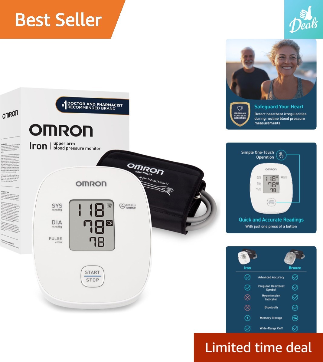 Blood Pressure Monitor With One-touch Operation & Robust Cuf