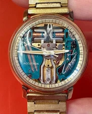 Vintage M4 Bulova Accutron Spaceview 10kt Gold Filled Men's Watch