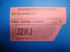 74/75 Ticket BVB Dortmund Eintrittskarte Sammler DFB Pokal Spiel 32