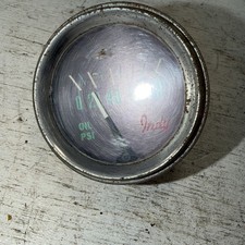 Vintage Indy Car Truck Rat Rod Hot Rod Chrome Green Oil Pressure Gauge 80 Psi