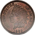1863 PCGS AU58 Choice AU+ Copper-Nickel Indian Cent, Nearly Full Luster, Color!