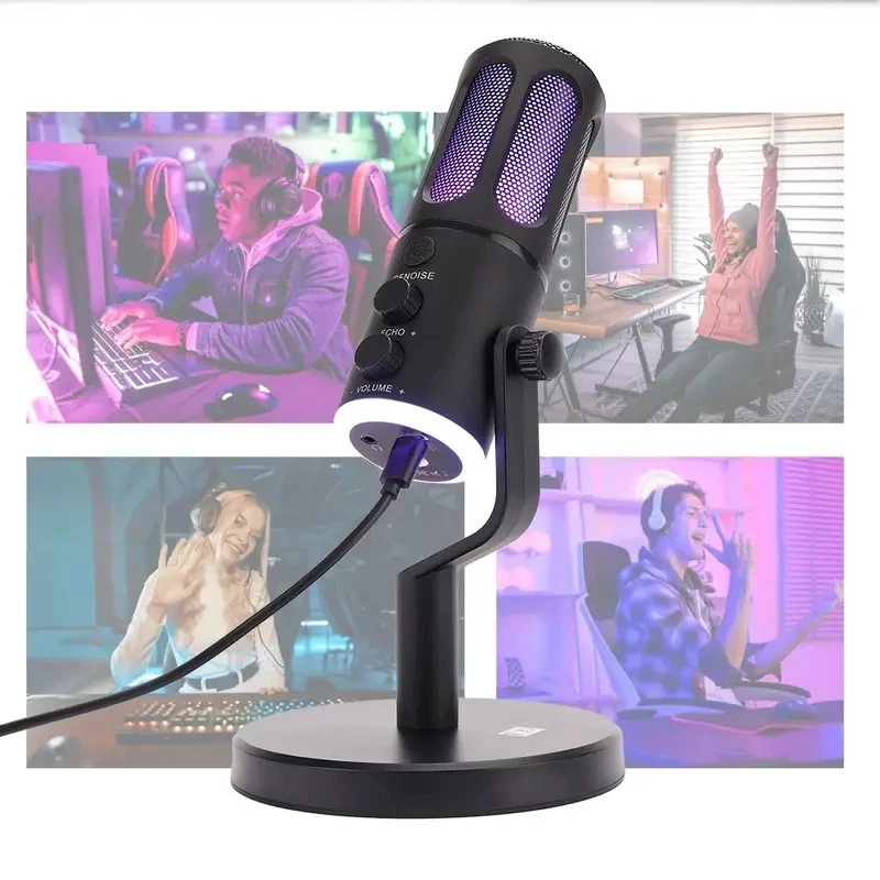 USB Condenser Microphone RGB Game Gaming Recording Live Broadcast Computer Retur - Bild 3 von 4