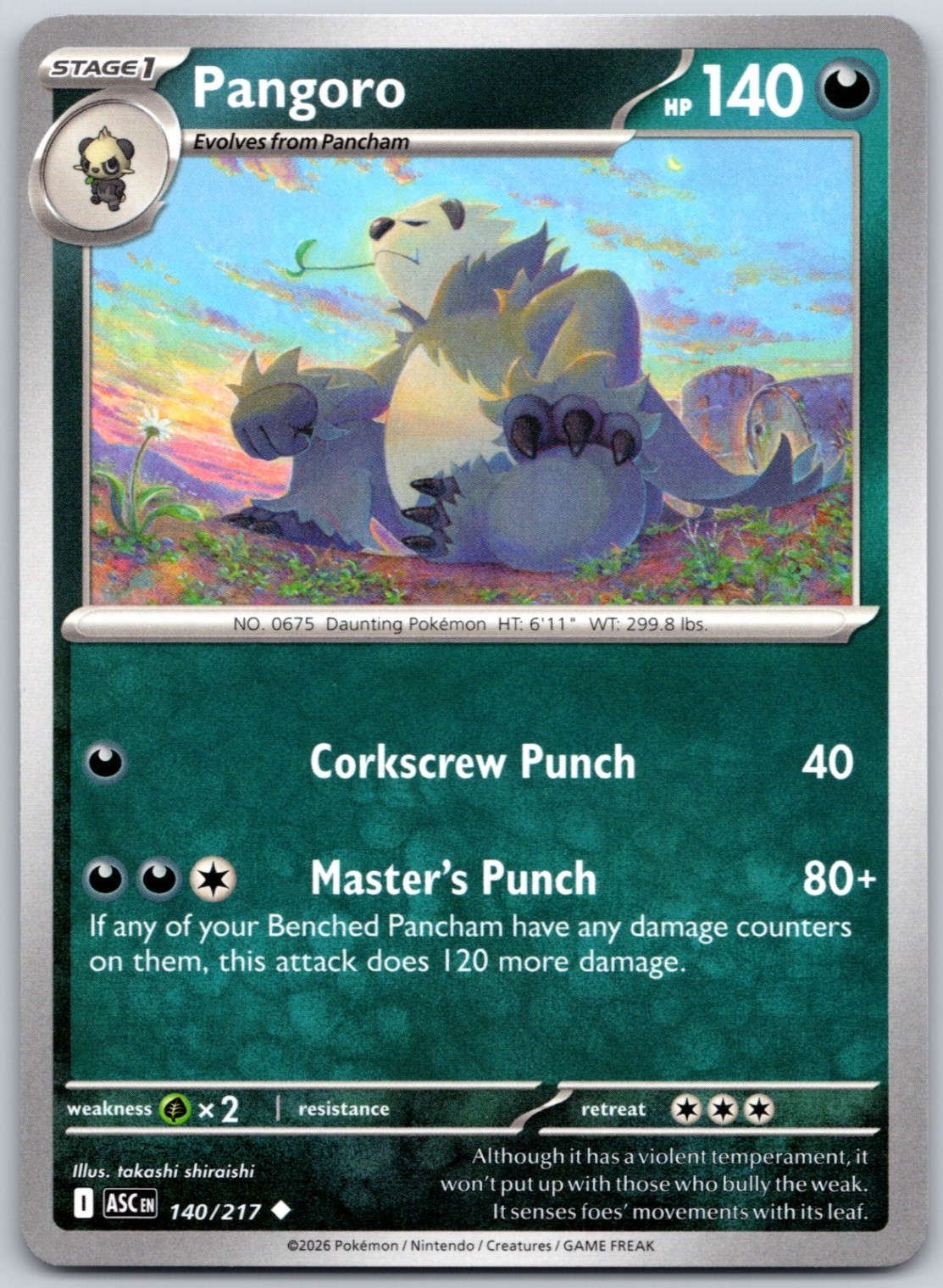 Pangoro Normal Uncommon ME: Ascended Heroes 140/217 NM