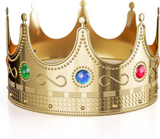 Gold Royal Queen and King Crown Luxurious Royal Crowns for Women and Men - 0.75