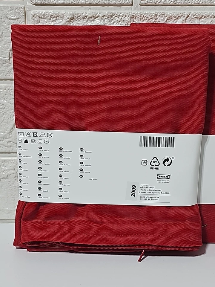 Lot Of 2 New IKEA GURLI Cushion Throw Pillow Covers RED 20x20 702.811.48 Foto 4 de 4