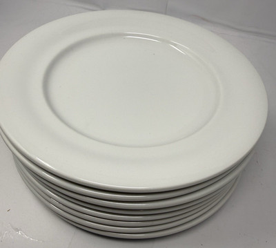Pottery Barn Bistro Cafe Ware 7 3/4'' Salad Plates Lot Of 8 Made In Japan