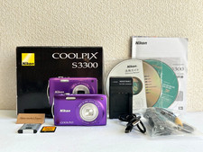 Nikon Coolpix S3300 16MP Compact Digital Camera 6x Zoom Purple Tested From Japan