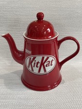 Nestle Kit Kat Coffee Pot Red Ceramic Perfect Height 22cms/8.5” Gloss Finish
