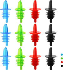 Plastic Liquor Bottle Pourers Assorted - 12 Pack Classic Bottle Pourers for Alco
