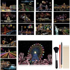 16 Kratzbilder Erwachsene  Kratzbild  Scratch Painting  Kann FüR Graffiti,Zei...