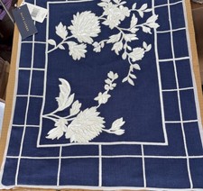 2 Ralph Lauren Navy Cantrell Floral Embroidered Pillow Sham 15"x 20"