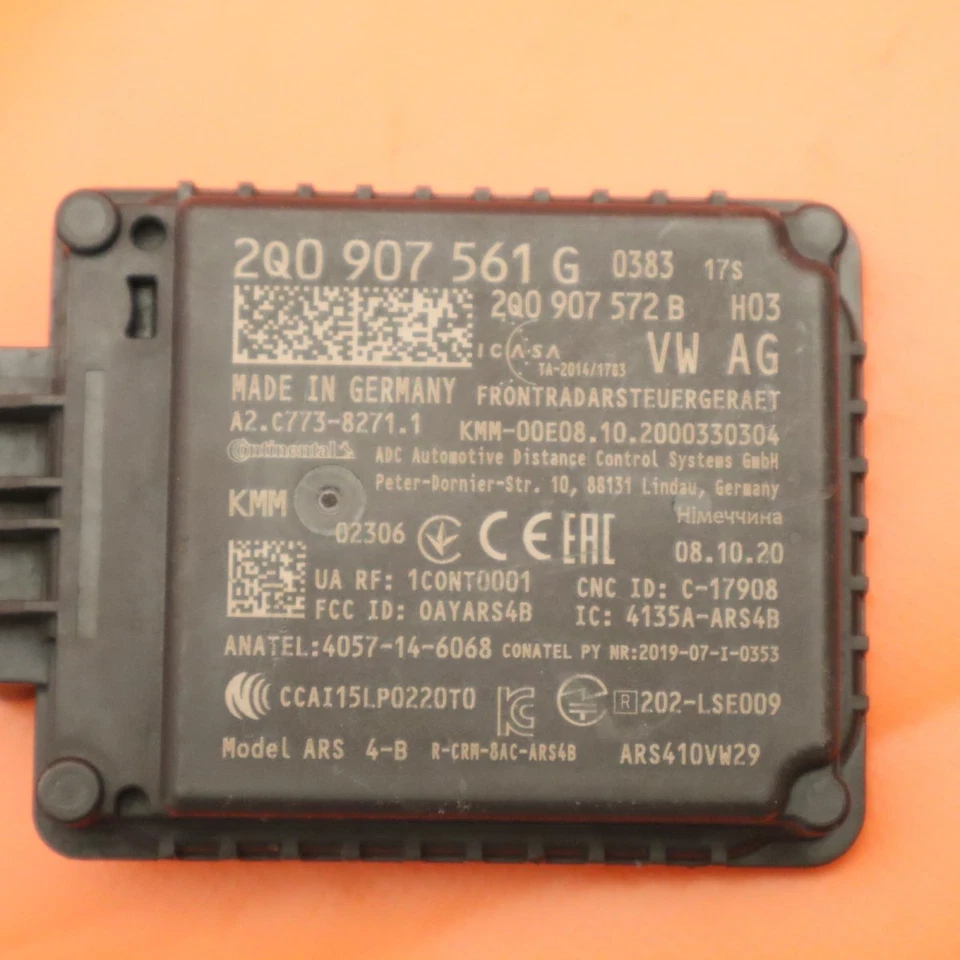 VW TIGUAN ATLAS TAOS RADAR DISTANCE CRUISE SENSOR FRONT 2021 2022 2Q0 907 561 G - Image 3 of 4