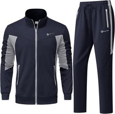 Men  s Classic Jogging Tracksuit Full Zip Activewear Track Jacket  Track pants