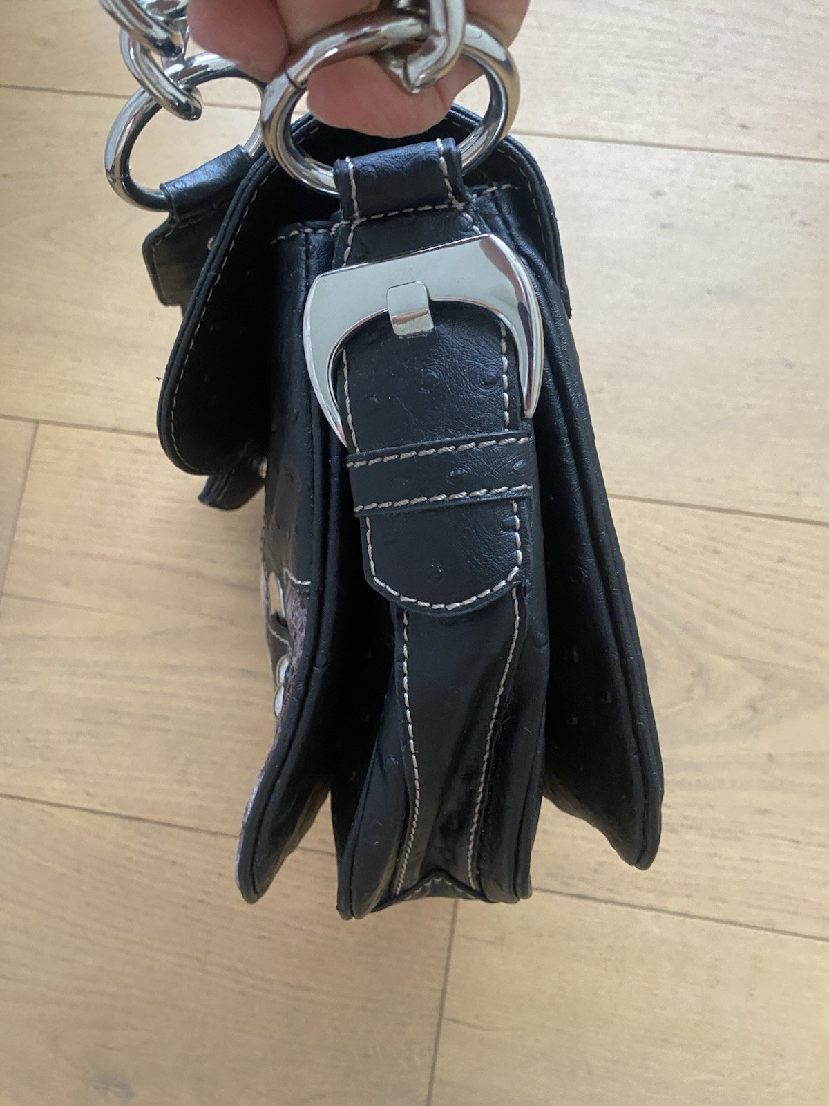 Vintage Guess Bolsa Shoulderbag Python Embossed L… - image 5