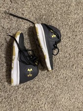 Under Armour Jet 19 Basketball Shoes Athletic Sneakers Black White Kids 1Y Gold