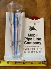 Vintage Mobil Pipe Line Company Advertising Rain Gauge, Pegasus, 