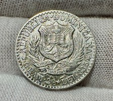 1891 A Dominican Republic 50 Centesimos De Franco Paris Scarce 150k Better Grade