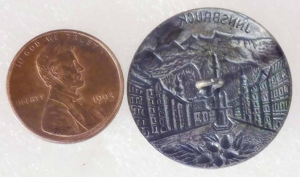 Innsbruck Austria 1964-1976 Winter Olympics Button 1" Dia. One Piece Embossed - Image 3 of 3