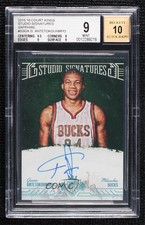 2015 Panini Court Kings Sapphire 2/25 Giannis Antetokounmpo BGS 9 MINT Auto 3d3
