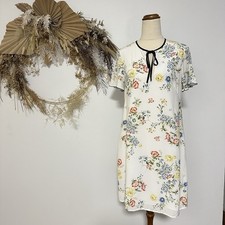 Cue Peony Dress Floral White Pattern Corporate Work Party Tea Day Boho Size 8