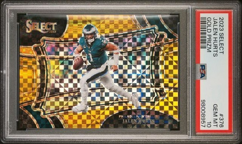 PSA 10 Jalen Hurts 2023 Select GOLD Prizm FIELD LEVEL 9/10 Eagles🔥SSP #376 Rare