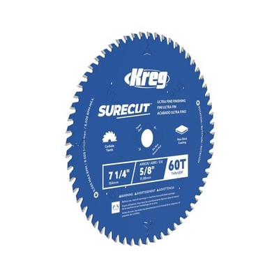 Kreg Surecut 7 1/4 Inch 60-Tooth Ultra Fine Finishing Blade