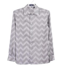 GIVENCHY For Chesa Vintage Shirt Men M Brown Chevron Stripe Button Up 70s 1970s