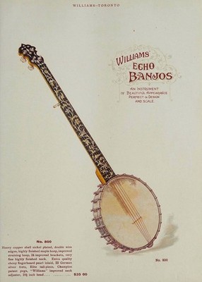 Two Musical Instrument ads from 1907 - BANJO Mandolin - images - 5 x 7 in Photos