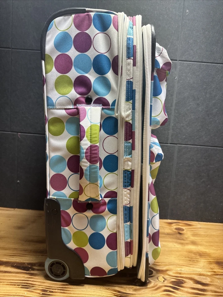 Maleta de transporte con ruedas JanSport rosa con flores de colores mango ajustable 22" Foto 4 de 4