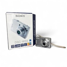 Sony Cyber-Shot DSC-W55 7.2MP Digital Camera Silver w/3x Zoom Bundle