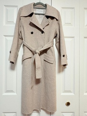 Petite Studio 100% Wool Belted Coat (Beige, Size XS)