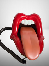 Vintage Telefon Mund Lippen Zunge Lips Phone Retro Pop Art Design Kult