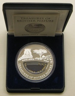 FIJI 10 Dollars 2011 Proof Treasures of Nature / South Africa Gold COA & Box