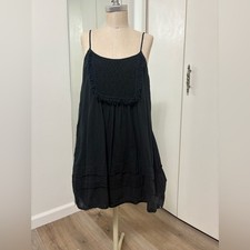 Volcom Black Crochet Front Flowy Bohemian Cami Dress Woman Size Large