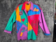 Vintage Carole Little Patchwork Jacket Women s Size M Colorful Artsy Boho Style