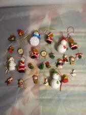 Vintage Lot of Assorted Mini Christmas Tree Ornaments