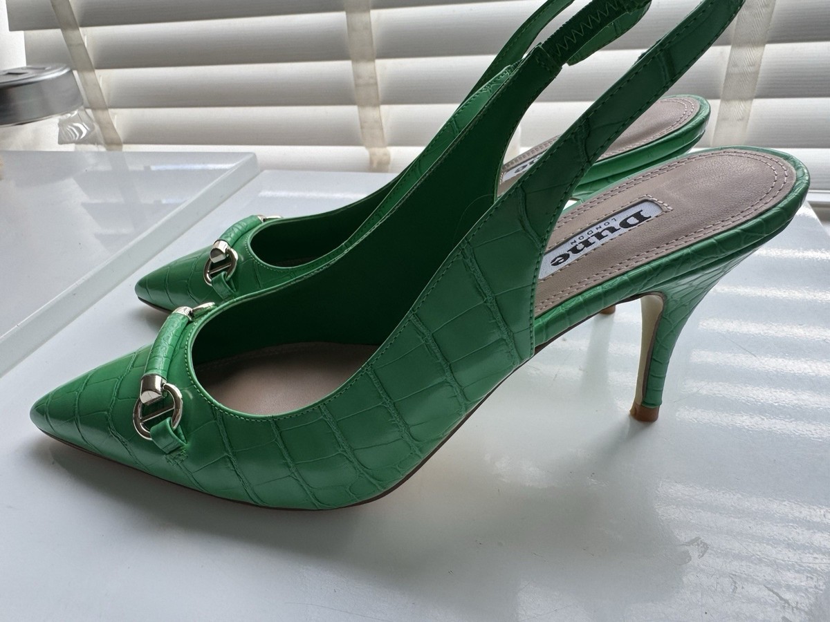DUNE LONDON 'SNAFFLE' GREEN MOCK CROC HEELS. SUZE 8 (41) | eBay UK
