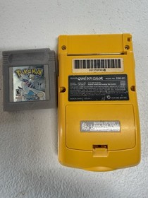 Nintendo Game Boy Color Yellow Console and Pokemon Silver  TESTED