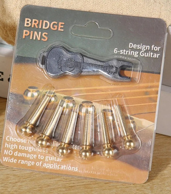 X6 KNÖCHEL NAGEL von STAFFELEI FÜR AKUSTIKGITARRE SET MIT 6 Bridge Pins