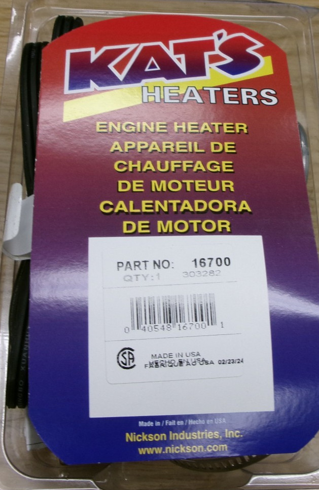 KAT'S HEATERS LOWER RADIATOR HOSE ENGINE BLOCK ANTIFREEZE HEATER 16700 NEW #750D