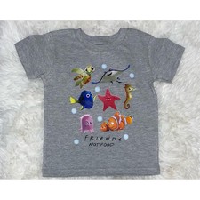 Disney Finding Nemo Friends Not Food Gray Kids T-Shirt