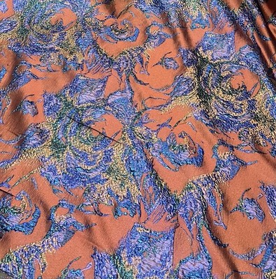 Blue Copper Green Gold Metallic Brocade Fabric 60  Width Sold By The Yard