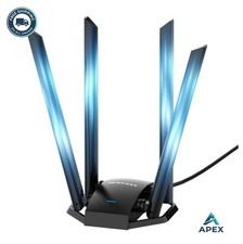 AC1300 USB WiFi Adapter Dual Band 2.4GHz 5GHz Wireless for Desktop PC 4 Antenna