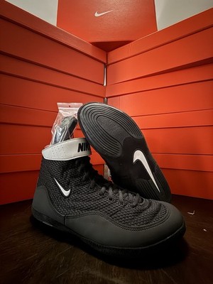Nike Inflict 3 Black White Metallic Silver 325256-005 Wrestling Shoes Size 9M