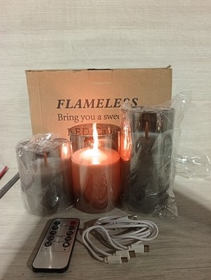 3 STÜCK LED KERZEN SET MIT FERNBEDIENUNG TIMER FLAMMENLOS FLACKERND 