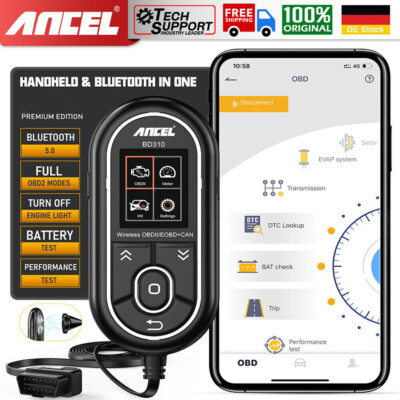 ANCEL BD310 Bluetooth OBD2 Diagnosegerät KFZ Auto Scanner Fehler Auslesegerät DE