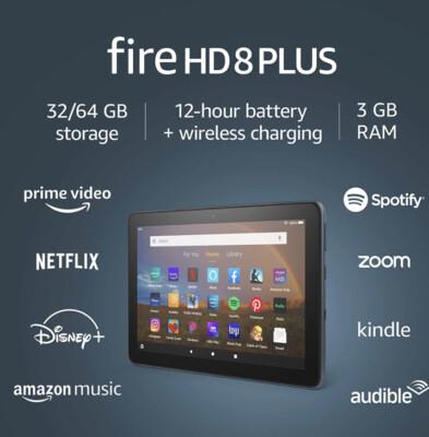 Amazon Fire HD 8 Plus tablet, HD display, 32 GB, (2020)   Ad Free