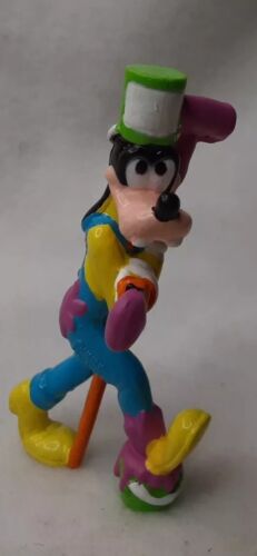 Vtg Goofy The Painter PVC Figure Disney Applause Cake Topper Mint Condition 3"