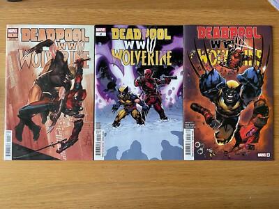 DEADPOOL WOLVERINE WWIII #1-3 FULL SET- 1ST PRINT MARVEL COMICS NEW VARIANT #1